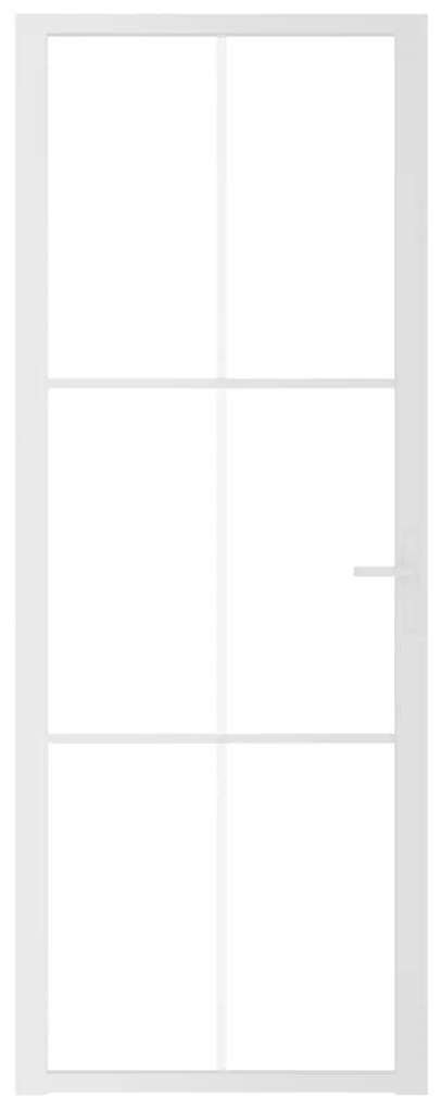 Porta de interior 76x201,5 cm vidro ESG e alumínio branco
