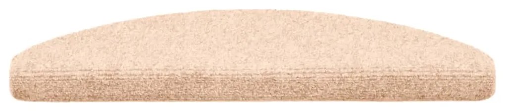 Tapetes de escada autoadesivos 30 pcs 65x21x4 cm creme