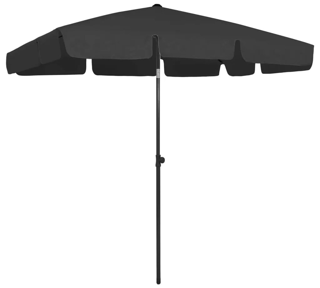 314733 vidaXL Guarda-sol de praia 200x125 cm preto