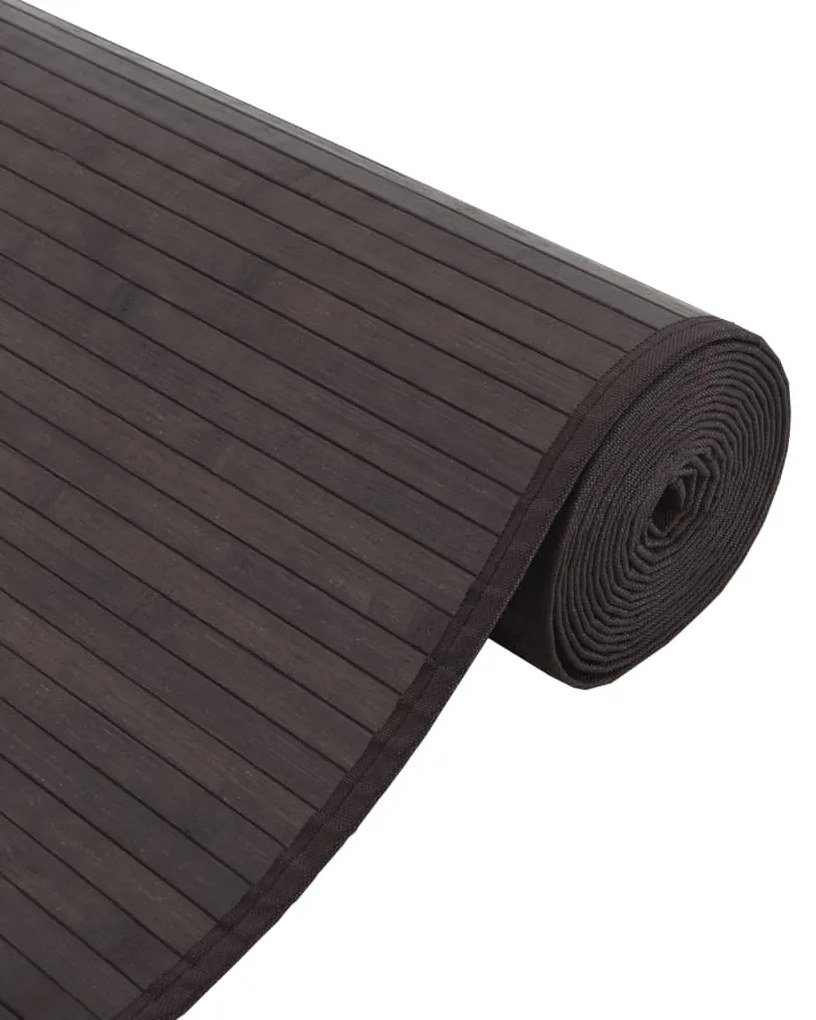 Tapete retangular 70x1000 cm bambu castanho-escuro