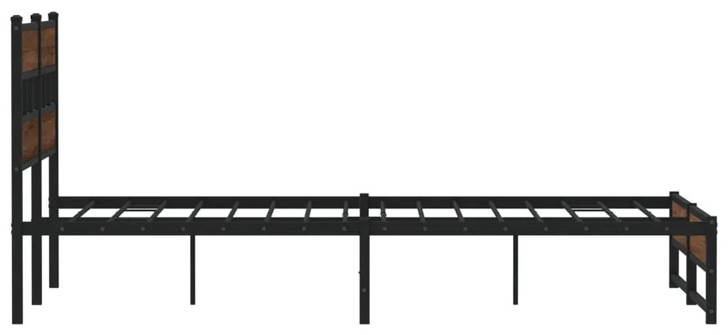 Estrutura cama sem colchão 160x200 cm metal carvalho castanho