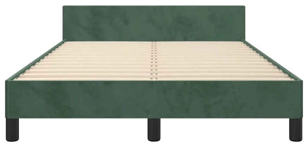 Estrutura de cama com colchão verde escuro 120x190 cm Veludo
