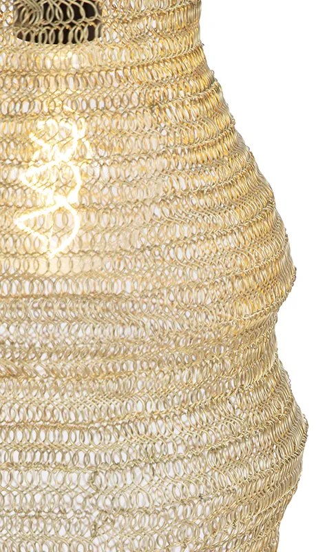 Candeeiro de suspensão oriental dourado - Nidum Rombo