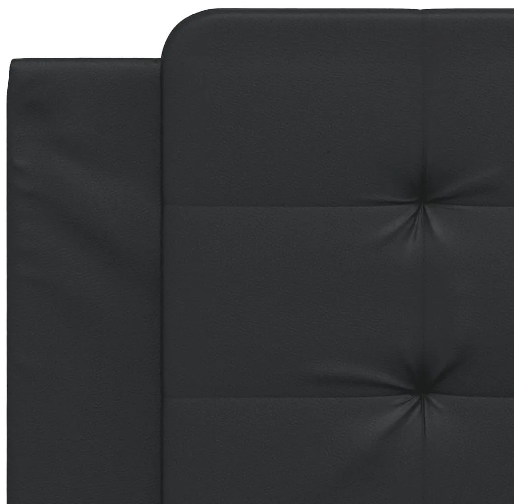 Almofadão de cabeceira 100 cm couro artificial preto