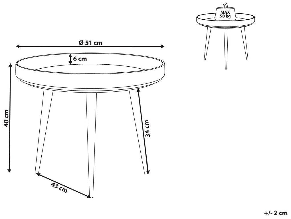 Mesa de centro em madeira clara ⌀ 49 cm EDNA Beliani