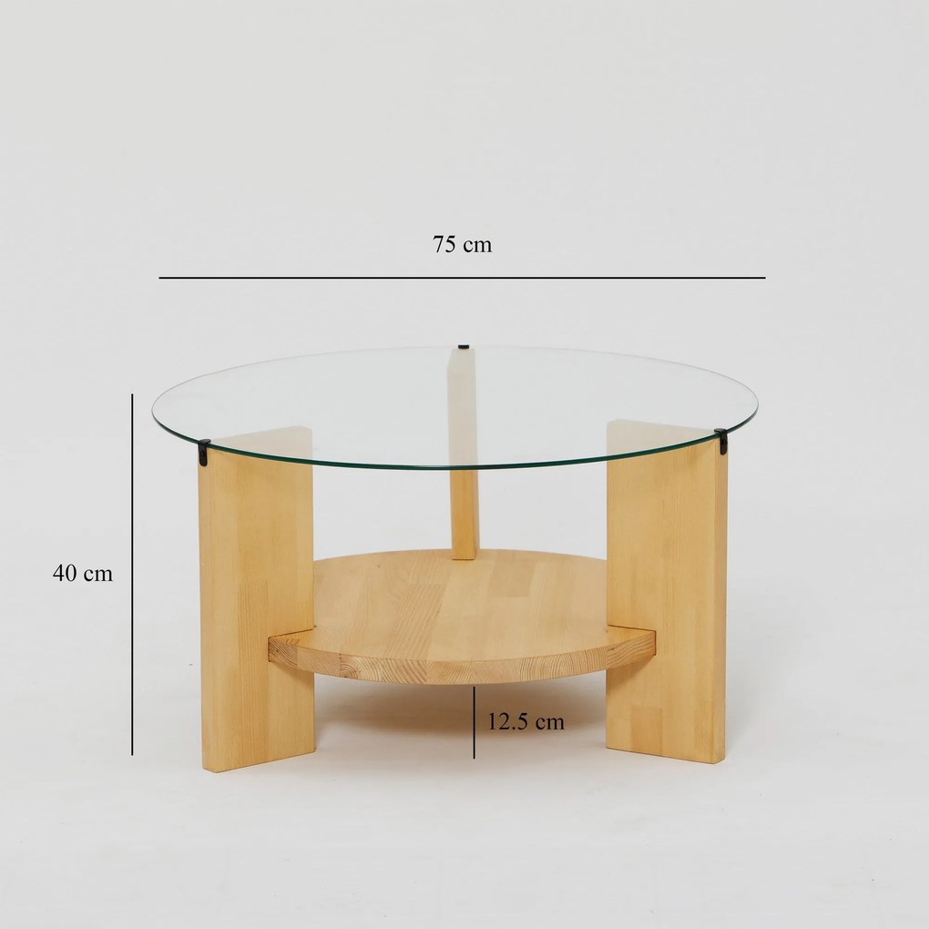 Mesa de Centro Mahal – Carvalho – 75x40x75 cm