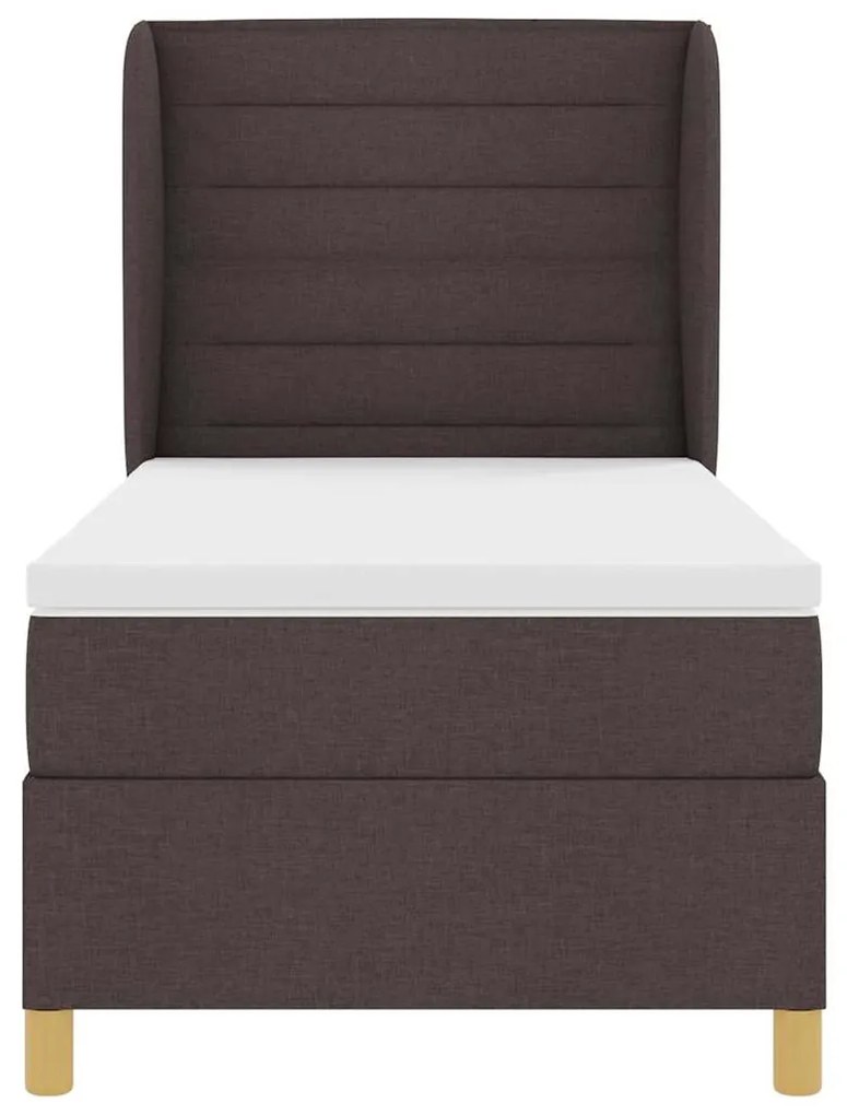 Cama Box Spring com Colchão vidaXL Castanho Escuro 80x200 cm em Tecido