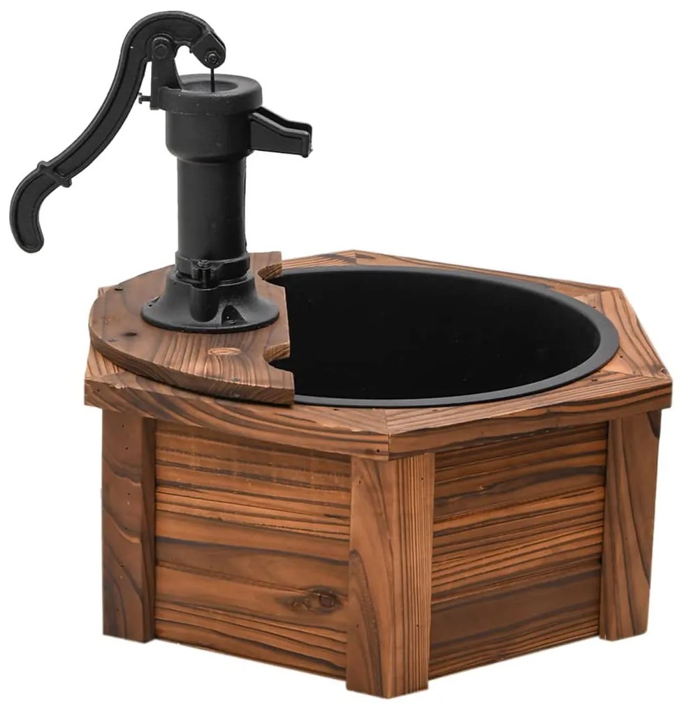 Fonte de água com bomba 57x57x53 cm abeto maciço