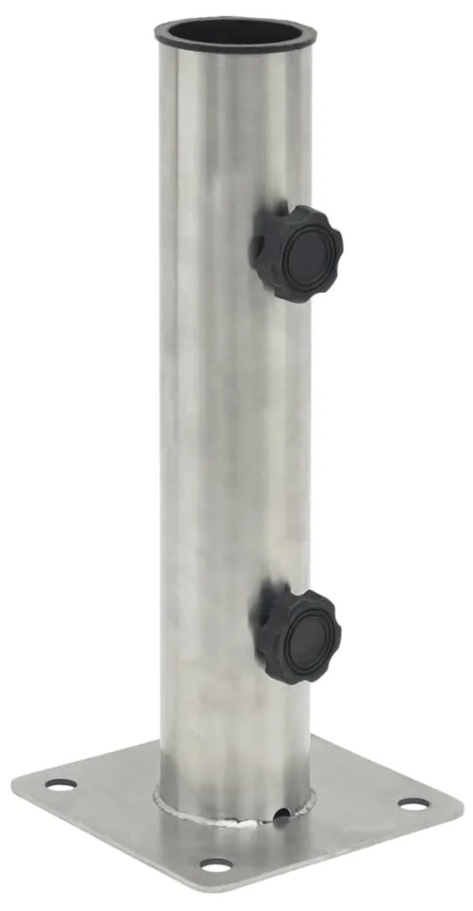vidaXL Base de guarda-sol para poste de Ø38/48 mm aço prateado