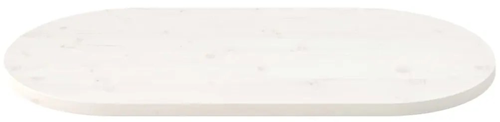 Tampo de mesa oval 90x45x2,5 cm madeira de pinho maciça branco