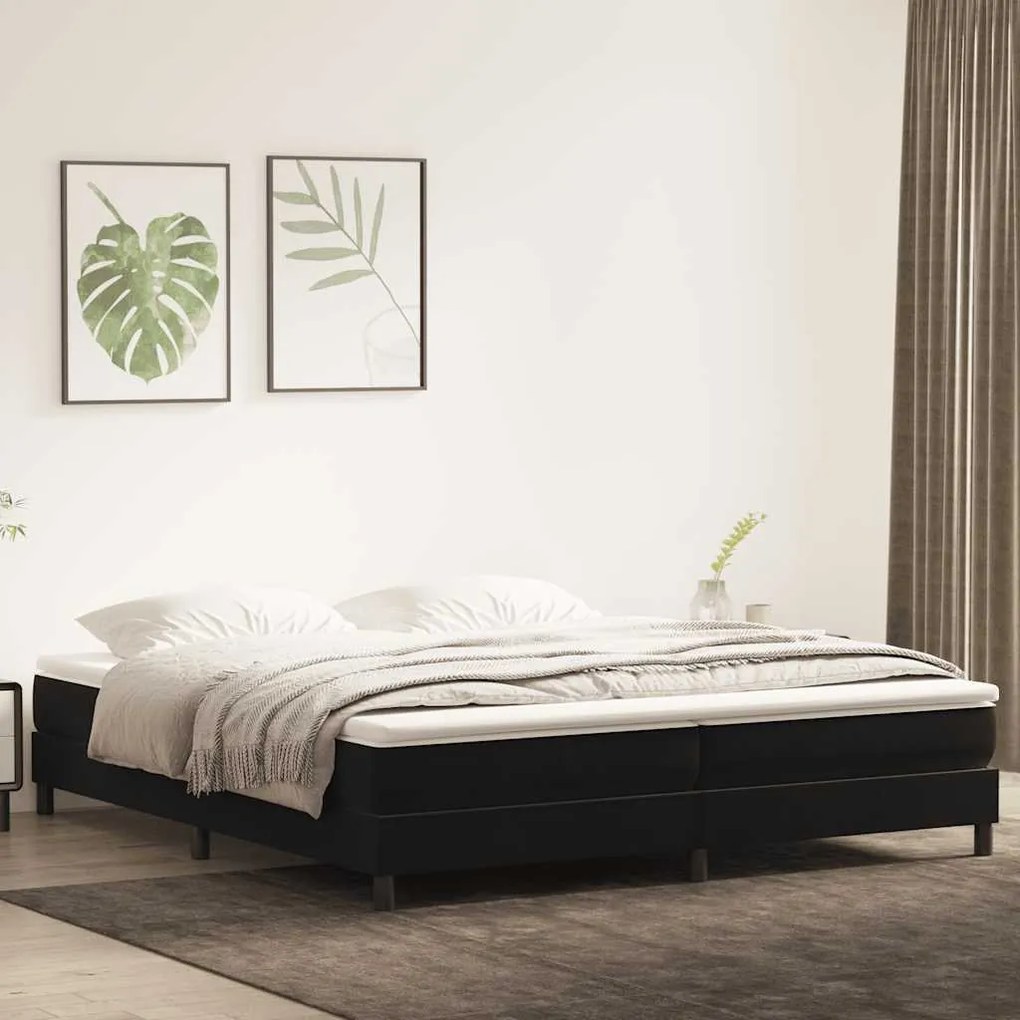 vidaXL Cama com molas/colchão 200x220 cm veludo preto