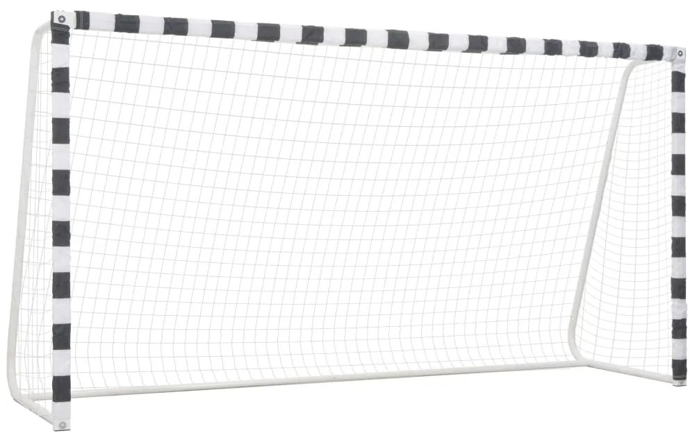 Baliza de futebol 300x160x90 cm metal preto e branco
