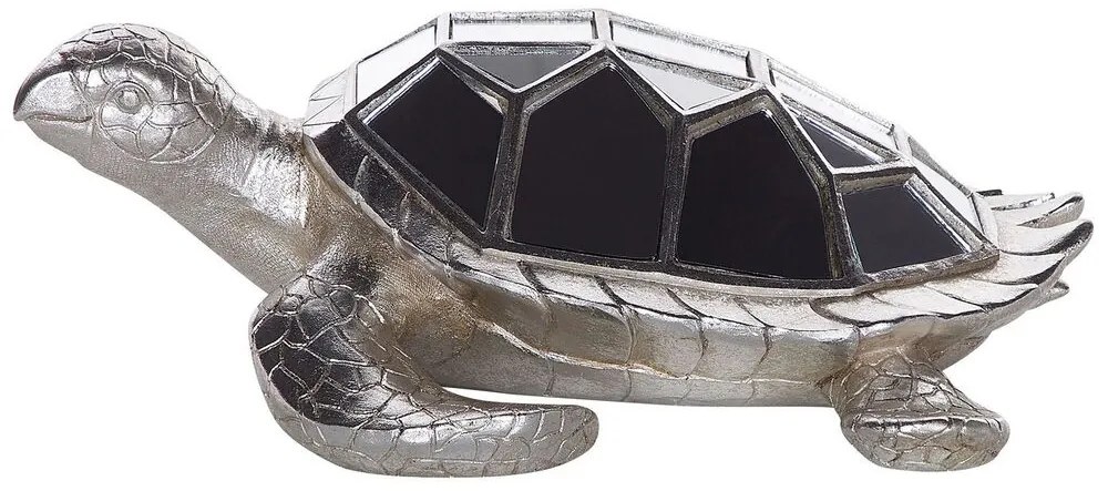 Estatueta decorativa prateada TORTOISE Beliani
