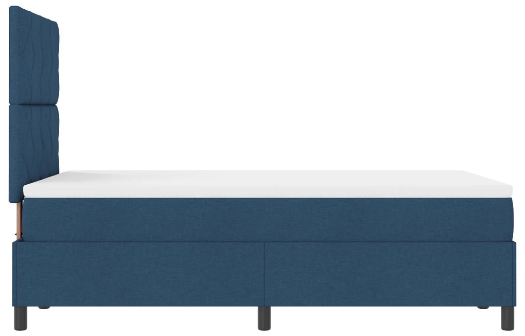 Cama Box Spring com Colchão Azul 120x200 cm Tecido