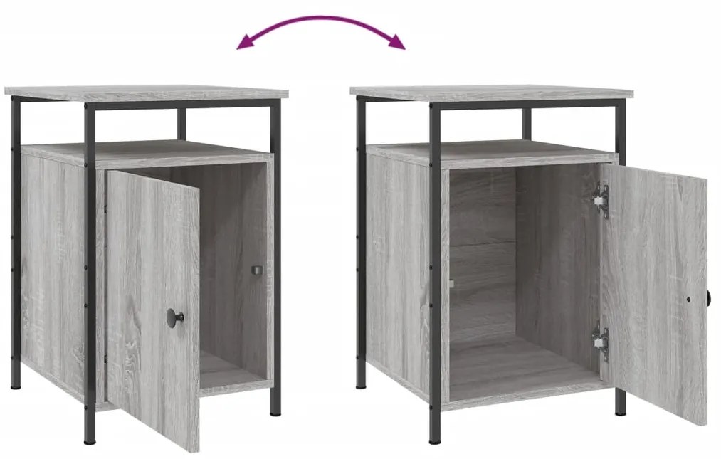 Mesa de cabeceira 40x42x60 cm derivados madeira cinzento sonoma