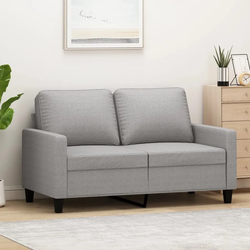 vidaXL Sofá de 2 lugares em tecido 120 cm cinzento-claro