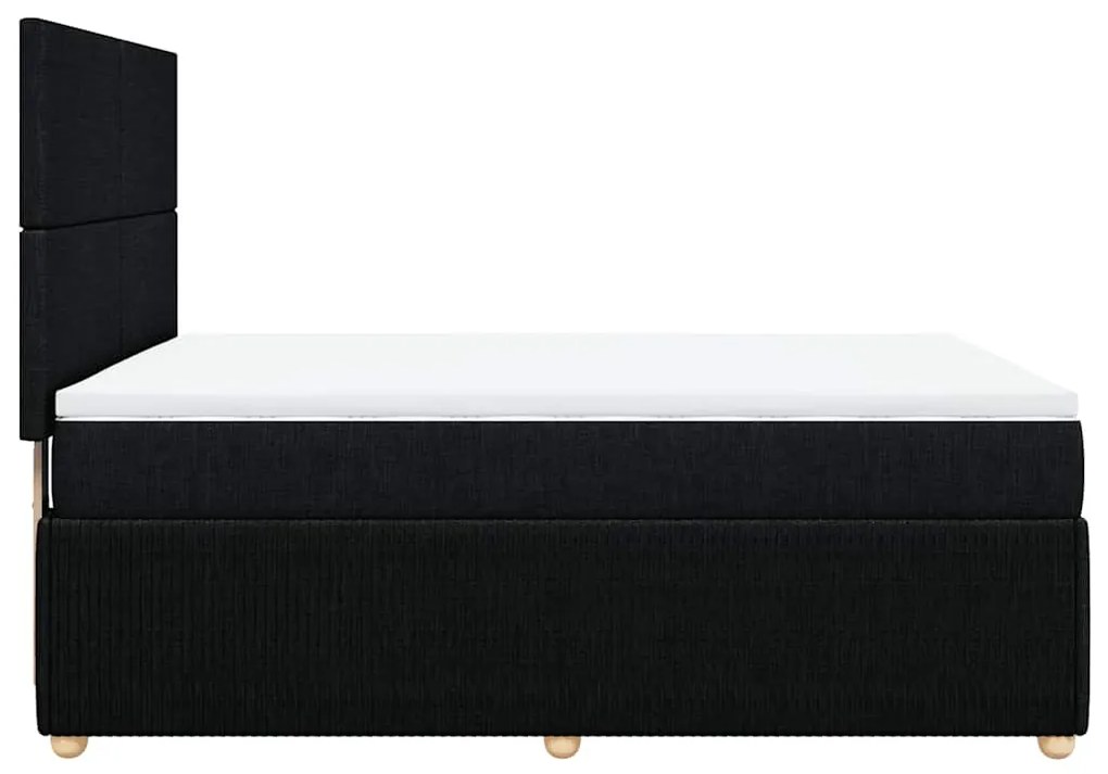 Cama com molas/colchão 140x190 cm tecido preto