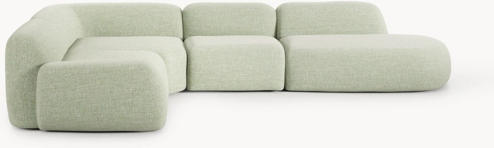 Sofá de canto modular XL em bouclé Wolke