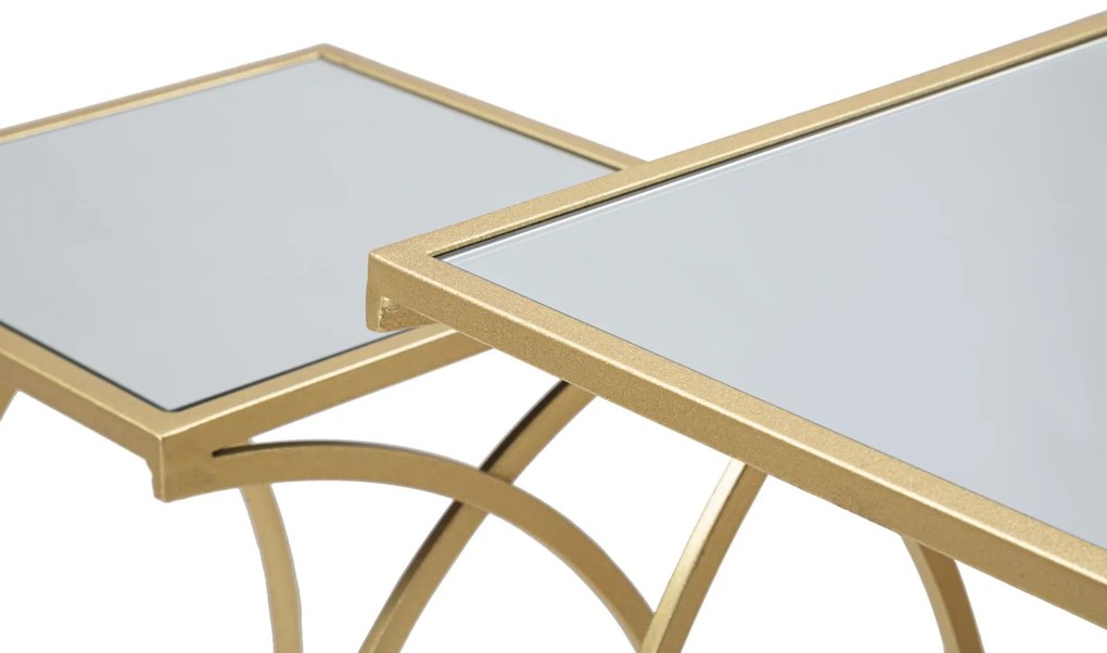MESA DE APOIO SIOMPLY 35X35X70-30X30X60 CM DOURADO