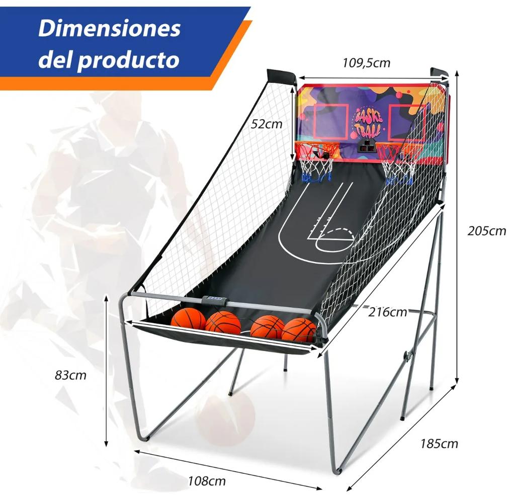 Máquina Jogo basquetebol eletrónico Dobrável com suporte para cesto de basquetebol purpura
