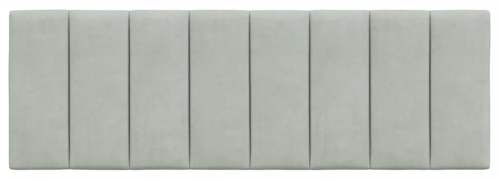 Almofadão de cabeceira 140 cm veludo cinzento-claro