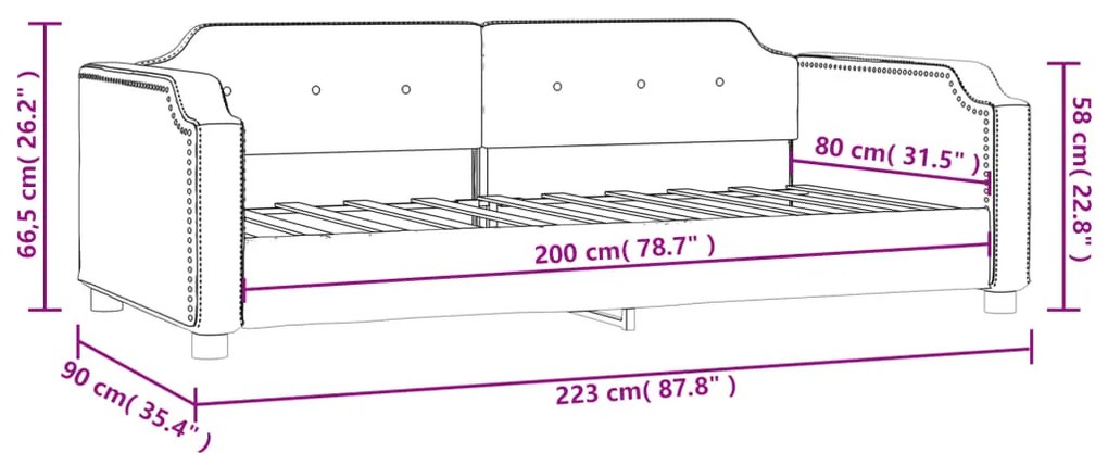 Sofá-cama 80x200 cm tecido cinzento-acastanhado