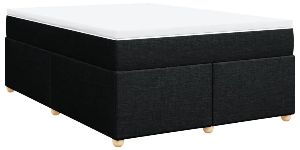 Cama com molas/colchão 140x200 cm tecido preto