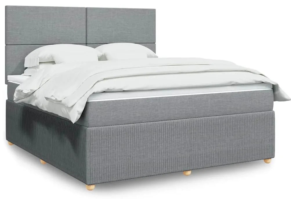 vidaXL Cama com molas/colchão 180x200 cm tecido cinzento-claro