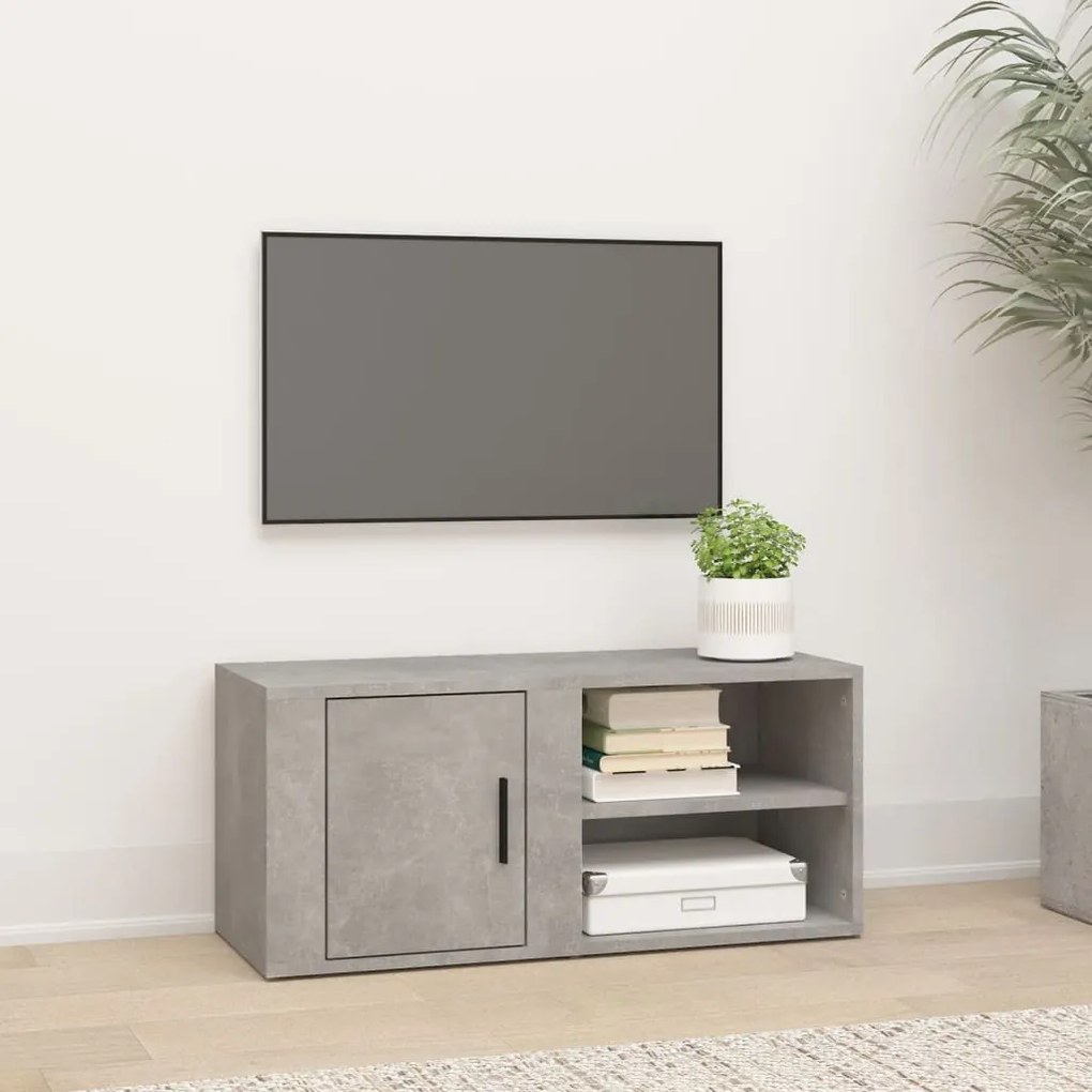 vidaXL Móvel de TV 80x31,5x36 cm derivados de madeira cinzento cimento