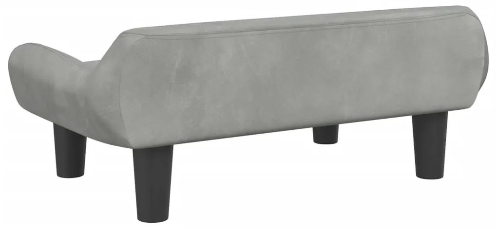 Sofá infantil 70x40x24 cm veludo cinzento-claro