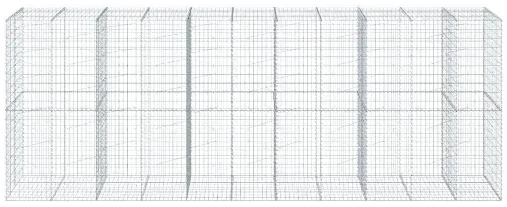 Cesto gabião com cobertura 550x100x200 cm ferro galvanizado