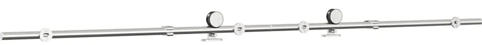 Kit ferragens p/ porta deslizante 183cm aço inoxidável prateado