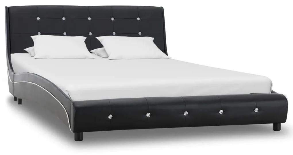 Estrutura de cama 120x200 cm couro artificial preto