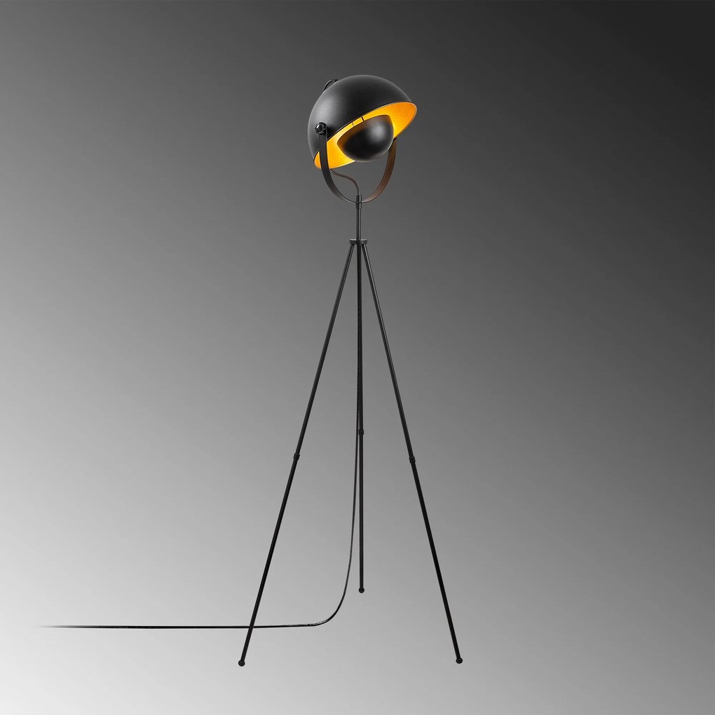 Candeeiro de Pé Mixed – Preto e Dourado – 62 x 45 x 160 cm
