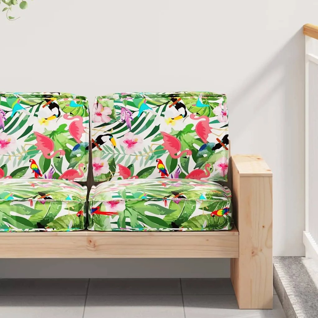 vidaXL Conjunto de Almofadas para Palete Floral 2 pcs Selva Tropical