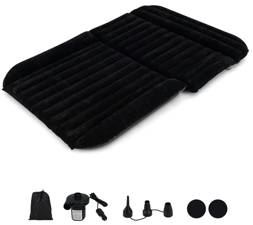 Cama de viagem com forro duplo grosso e bolsa de transporte, colchão inflável para SUV, para camping, cinza