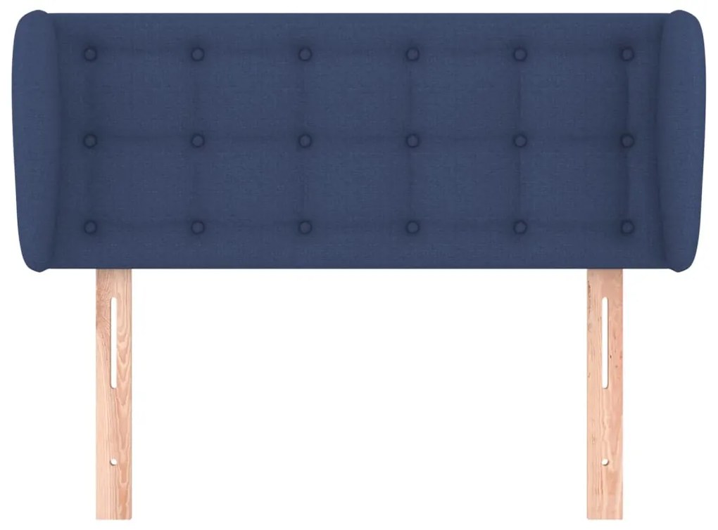 Cabeceira de cama c/ abas tecido 103x23x78/88 cm azul