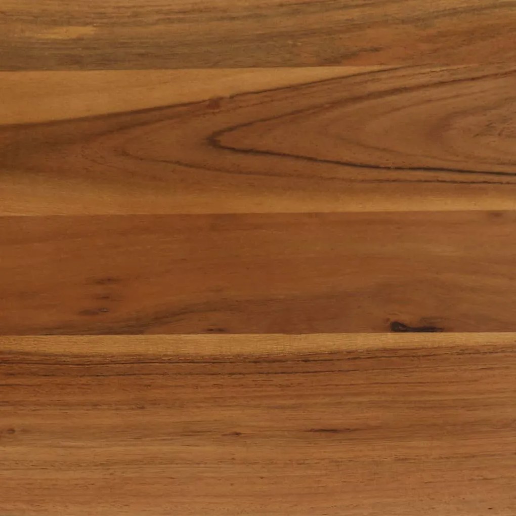 Mesa de jantar madeira de acácia maciça e aço 75x75x76 cm