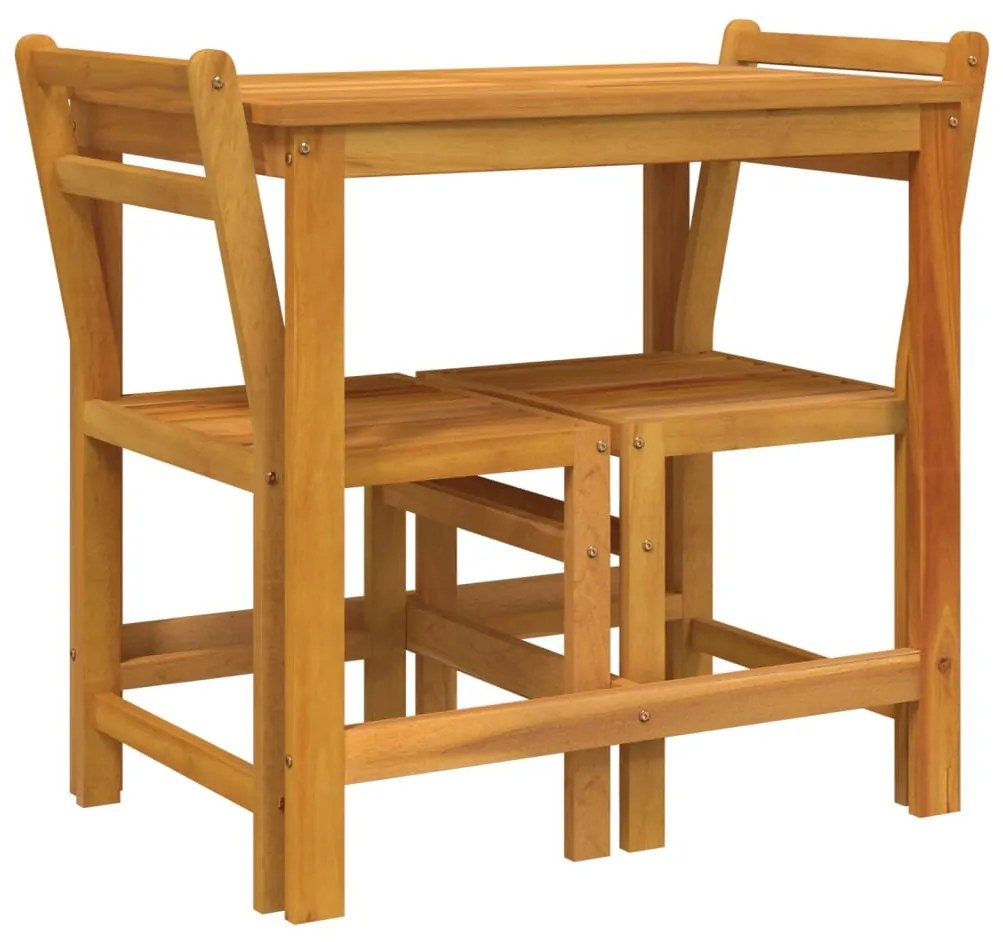 Conjunto de varanda 3 pcs madeira de acácia maciça