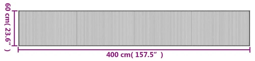 Tapete retangular 60x400 cm bambu castanho