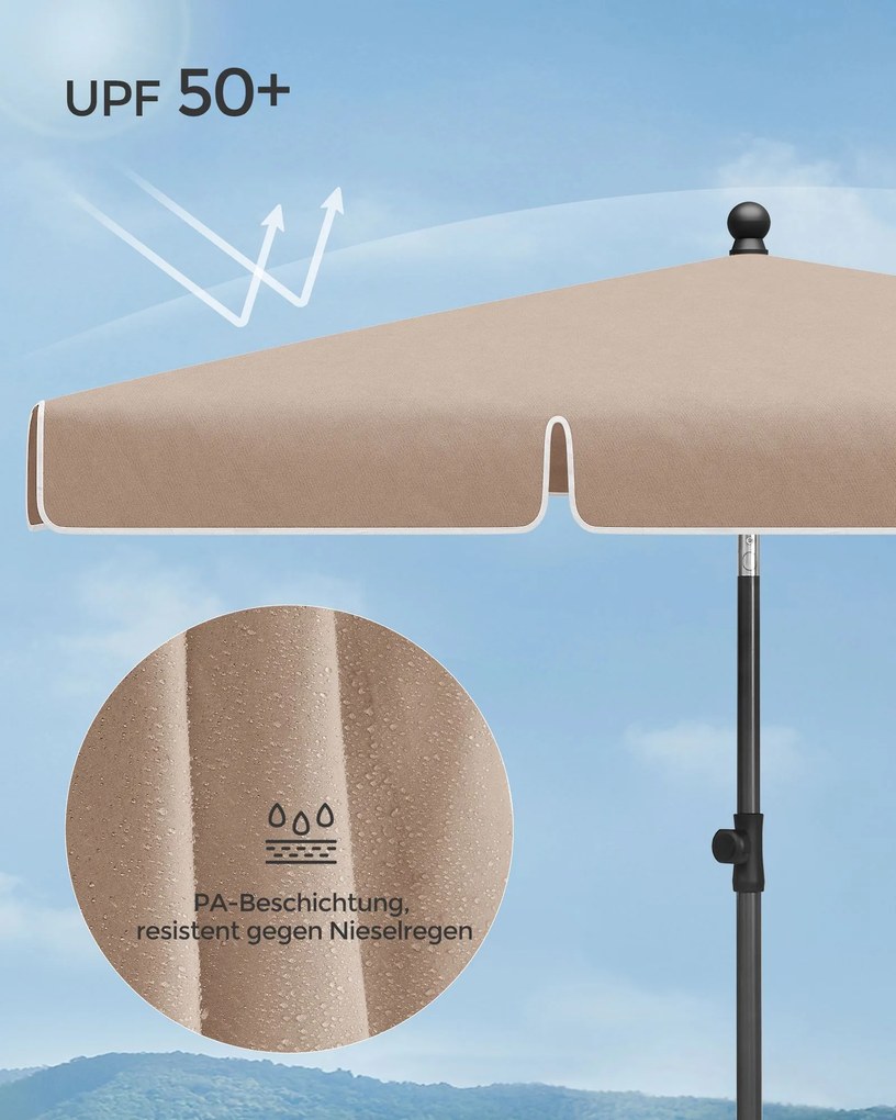 Guarda-sol para varanda  230 x 150 cm  UPF 50+ Taupe