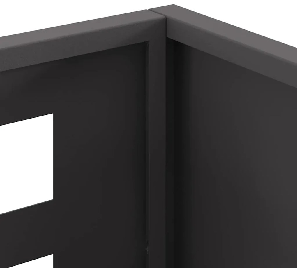 Fogueira Retangular vidaXL Preta 50x30x40 cm em Aço