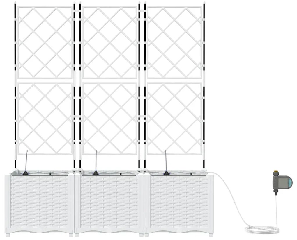 Jardineiras de Jardim 1 pc Branco 120 x 40 x 142 cm Plástico