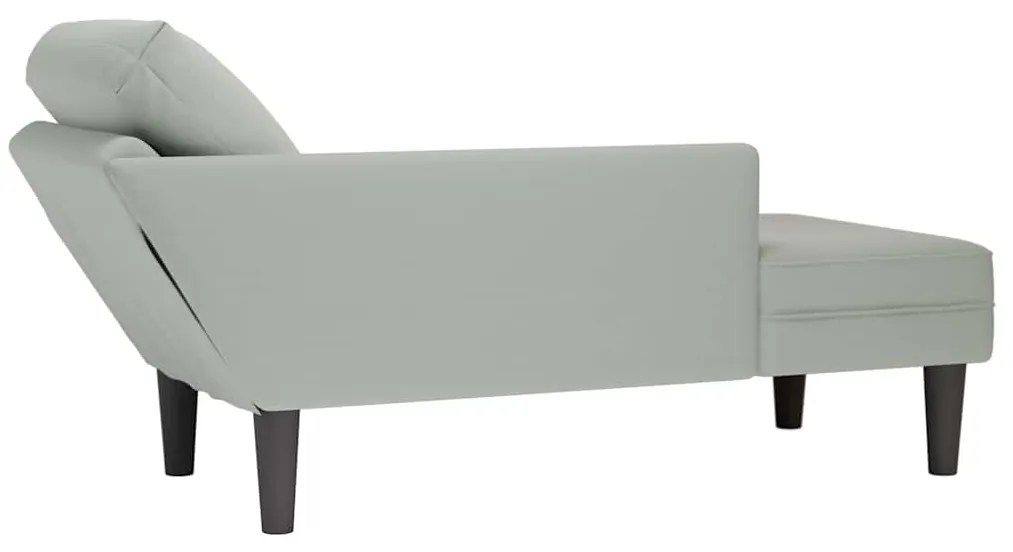 Chaise lounge c/ almofada/apoio de braços direito veludo