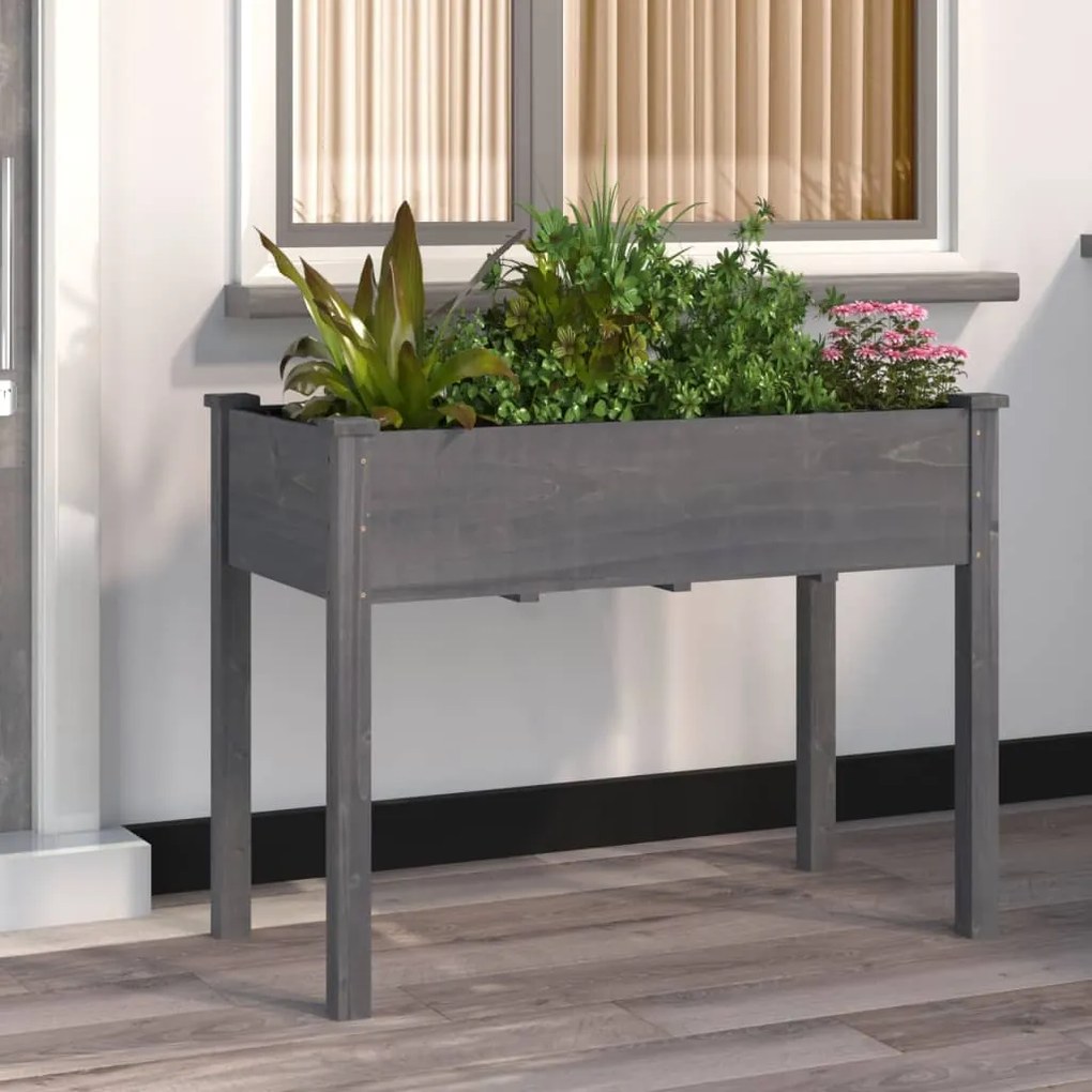 vidaXL Vaso/floreira c/ forro 118x59x76 cm madeira de abeto maciça