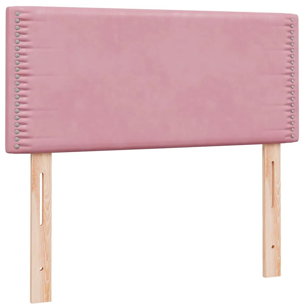 Cama com molas/colchão 80x220 cm veludo rosa