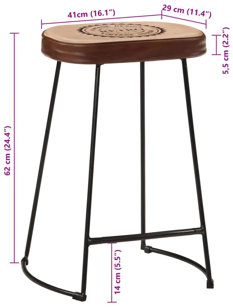 Bancos de bar 2 pcs 41x29x62 cm castanho-escuro