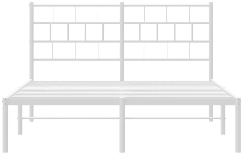 Estrutura de cama com cabeceira 160x200 cm metal branco