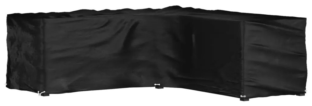 vidaXL Capa em forma de L p/ mobília de jardim 16 ilhós 285x285x90 cm