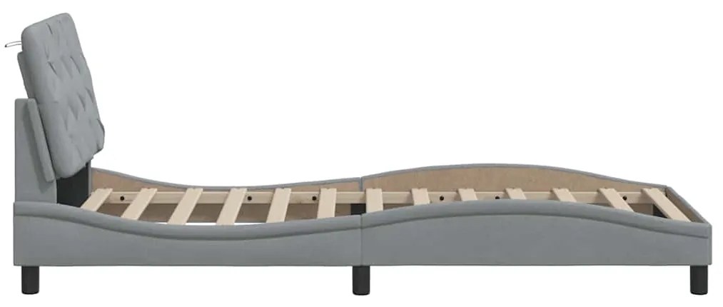 Estrutura de cama com LED sem colchão 80x200 cm tecido